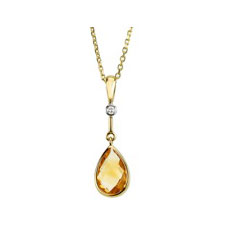 citrine gemstone pendant